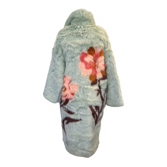 Free People Fluffy Flower Coat Seafoam Combo Small - Picture 3 of 3